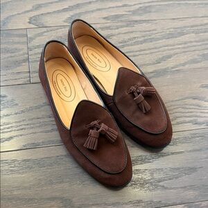 Women's Elegant Brown Suede Tassel Loafers